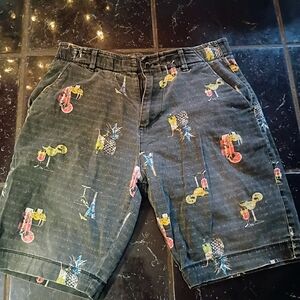 Plugg Flex Cocktail Print Acid Wash Size 30